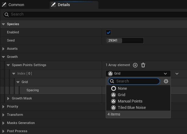 Selecting a spawn point source
