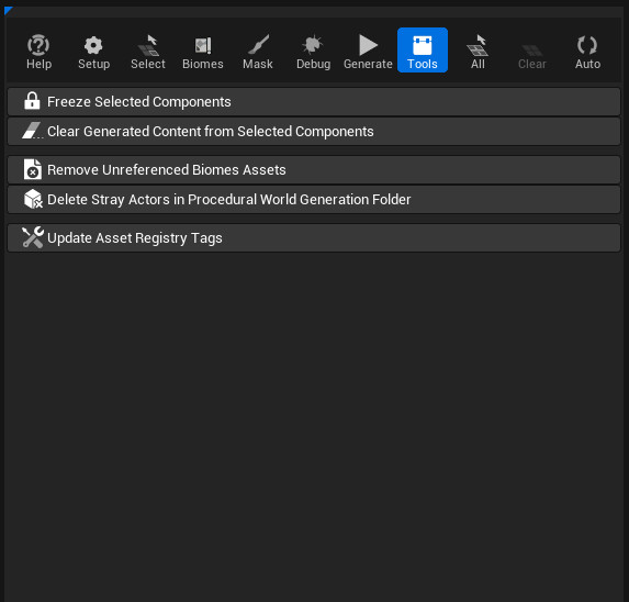 Biomes mode tools tab